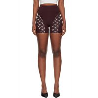 Marine Serre Burgundy Athleisure Moon Insert Mini Shorts 261020F088011