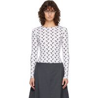 Marine Serre White Recycled Moon Jersey Second Skin Crewneck T-shirt 261020F110002