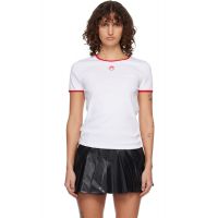 Marine Serre White Moon Logo Bicolor Baby Fit T-shirt 261020F110042