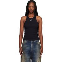 Marine Serre Black Moon Logo Ribbed Jersey Tank Top 261020F111002