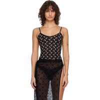 Marine Serre Black Moon Printed Jersey Straps Camisole 261020F111017