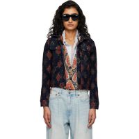 R13 Navy Relaxed Trucker Jacket 261021F063001