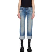 R13 Blue Cuffed Boy Straight Jeans 261021F069020