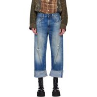 R13 Blue Cuffed X-Boyfriend Jeans 261021F069021