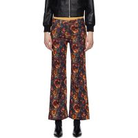 R13 Navy & Orange Joan Cropped Flare Jeans 261021F087001