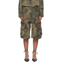R13 Green & Navy Bermuda Cargo Shorts 261021F088000