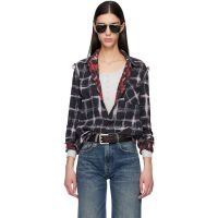 R13 Black & Red Shredded Seam Reversible Shirt 261021F109006
