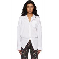 R13 White Drop Neck Oxford Shirt 261021F109011