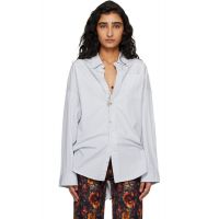 R13 Blue Drop Neck Shirt 261021F109014