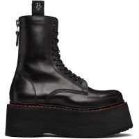 R13 Black Double Stack Boots 261021F113000