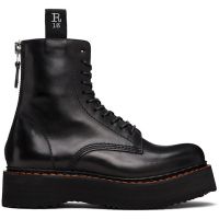 R13 Black Single Stack Boots 261021F113001