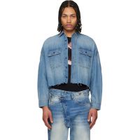 R13 Blue Cropped Denim Shirt 261021M192010