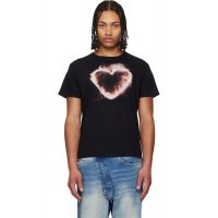 R13 Black Flaming Heart Boy T-shirt 261021M213002