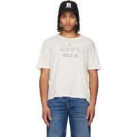 R13 White I Dont Care Relaxed T-shirt 261021M213004