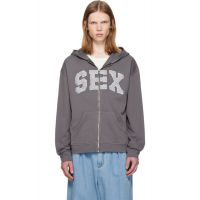 Carne Bollente SSENSE Exclusive Gray Zipcode Desire Sex Hoodie 261033M202001