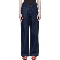 Rag & bone Navy Logan Wide-Leg Jeans 261055F069045