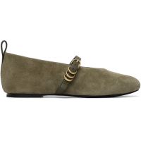 Rag & bone Khaki Spire Suede Mary Jane Flats 261055F118002