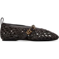 Rag & bone Brown Spire Woven Mary Jane Faux-Leather Flats 261055F118003