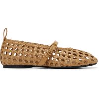 Rag & bone Tan Spire Woven Mary Jane Faux-Leather Flats 261055F118012