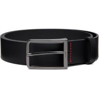 Hugo Black Leather Logo-Buckle Belt 261084M131004