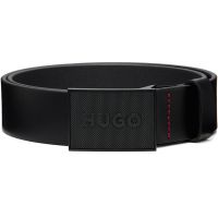 Hugo Black Buffalo Leather Belt 261084M131006