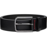 Hugo Black Italian-Made Grained Leather Belt 261084M131010