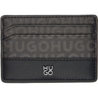 Hugo Black Stacked-Logo Card Holder 261084M163003