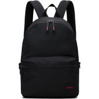 Hugo Black Logo Patch Backpack 261084M166015
