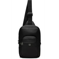 Hugo Black Stacked-Logo Mono Strap Bag 261084M170013