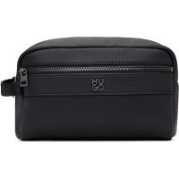 Hugo Black Polished Logo Wash Pouch 261084M171004