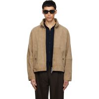Hugo Tan Goatskin Suede Jacket 261084M181000