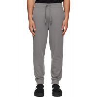 Hugo Gray Cuffed Cotton Terry Logo-Print Sweatpants 261084M190010