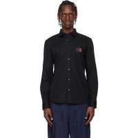 Hugo Black Relaxed-Fit Stretch-Cotton Canvas Shirt 261084M192010