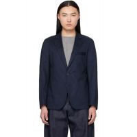 Hugo Navy Slim-Fit Stretch Cotton Blazer 261084M195011