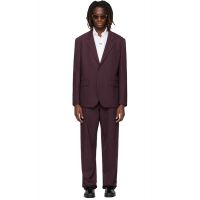 Hugo Burgundy Two-Piece Modern-Fit Stretch Twill Suit 261084M196000