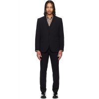 Hugo Black Three-Piece Extra-Slim-Fit Stretch-Cotton Seersucker Suit 261084M196011