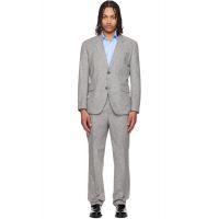 Hugo Gray Two-Piece Modern-Fit Sharkskin Suit 261084M196016