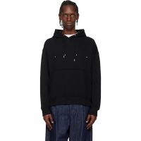Hugo Black Oversized-Fit Graphic Print Hoodie 261084M202009