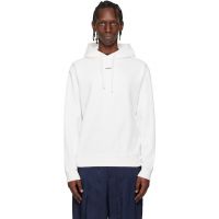 Hugo White Relaxed-Fit Logo Print Hoodie 261084M202011