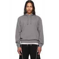 Hugo Gray Cotton Terry Contrast Logo Hoodie 261084M202026