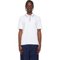 Hugo White Cotton-Jersey Contrast Edges Polo 261084M212016
