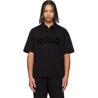 Hugo Black Oversize-Fit Contrast Logo Polo 261084M212026