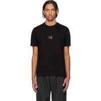 Hugo Black Gradient-Logo Cotton Jersey T-shirt 261084M213003
