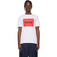 Hugo White Regular-Fit Logo-Print T-shirt 261084M213028
