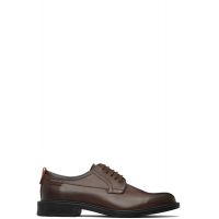 Hugo Brown Grained Leather Derbys 261084M225002