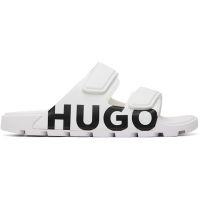 Hugo White Double Touch-Closure Straps Logo Sandals 261084M234007