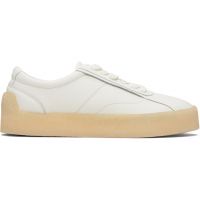 Hugo White Grained Leather Sneakers 261084M237000