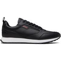 Hugo Black Grained Faux-Leather Sneakers 261084M237020