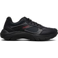Hugo Black Jacquard Jersey Faux-Leather Sneakers 261084M237031