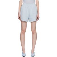 ANINE BING Blue Kam Framed Monogram Shorts 261092F088003